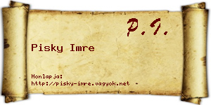 Pisky Imre névjegykártya